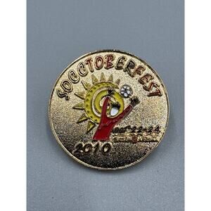 Socctoberfest Circular Round Lapel Pin
